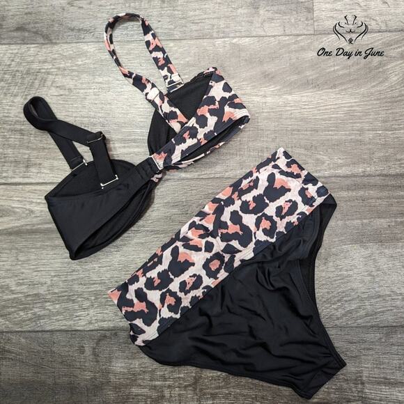 ODIJ Colorblock Leaopard Bikini Swimsuit Size S - Picture 5 of 5
